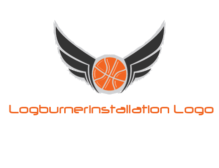 basketball with wings logo