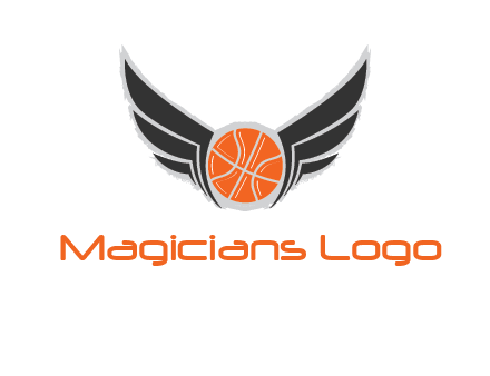 basketball with wings logo