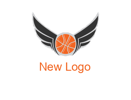 basketball with wings logo