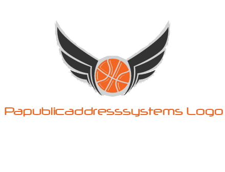 basketball with wings logo