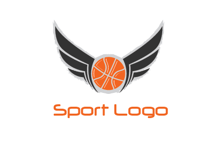 basketball with wings logo