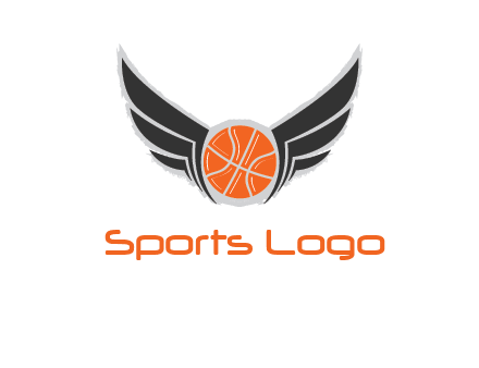 basketball with wings logo