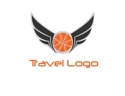basketball with wings logo