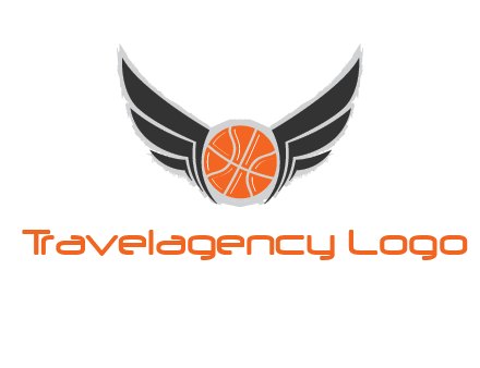 basketball with wings logo