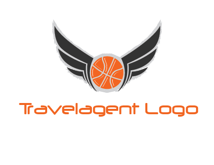 basketball with wings logo