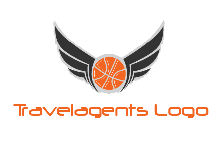 basketball with wings logo