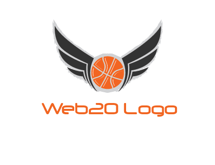 basketball with wings logo
