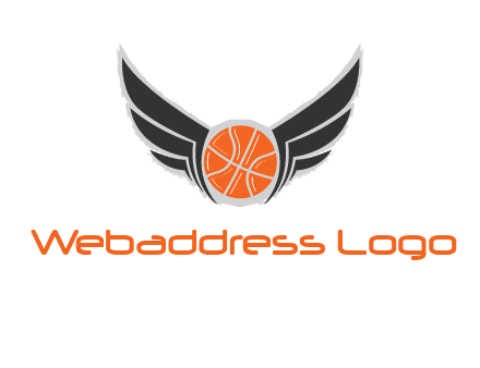 basketball with wings logo