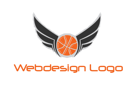 basketball with wings logo