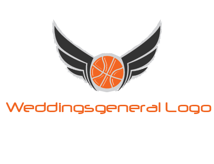 basketball with wings logo