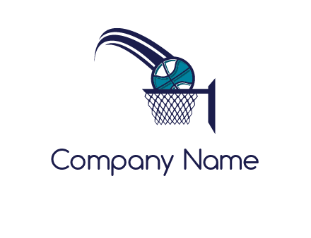 basketball in hoop logo