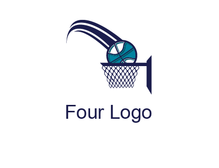 basketball in hoop logo