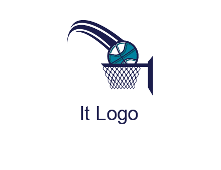 basketball in hoop logo