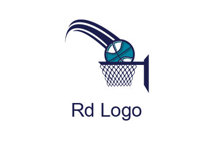 basketball in hoop logo