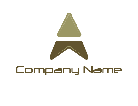 letter A forming an arrow