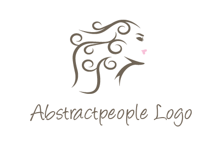woman with curls in hair saloon logo