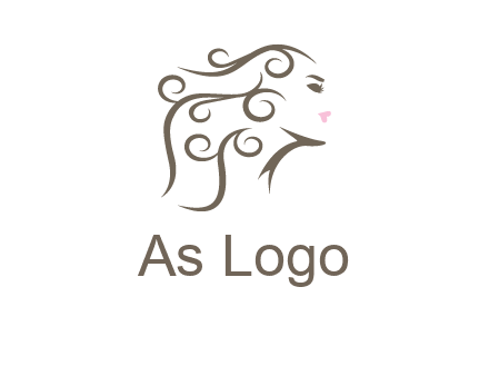 woman with curls in hair saloon logo