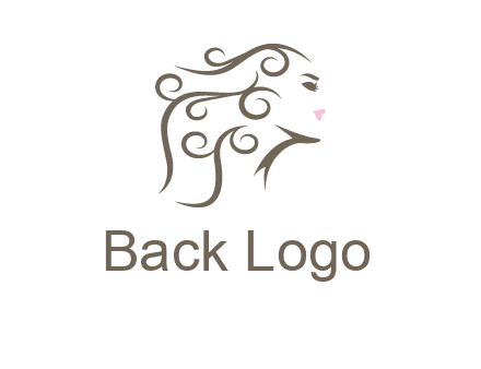 woman with curls in hair saloon logo