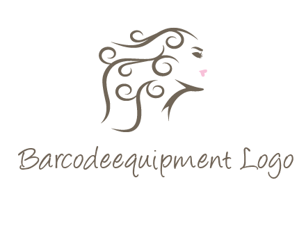 woman with curls in hair saloon logo