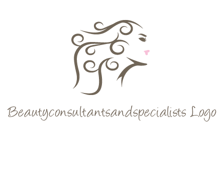 woman with curls in hair saloon logo