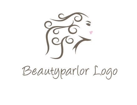 woman with curls in hair saloon logo