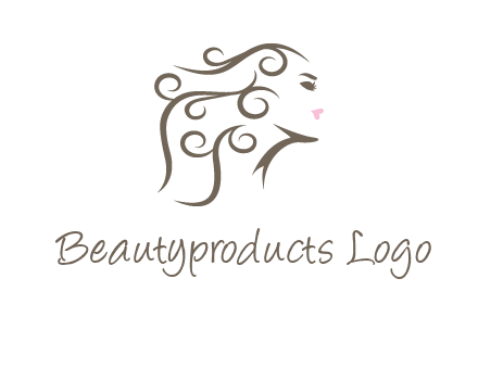 woman with curls in hair saloon logo