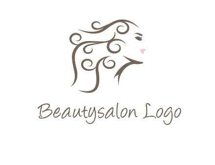 woman with curls in hair saloon logo