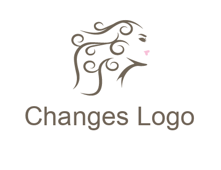 woman with curls in hair saloon logo