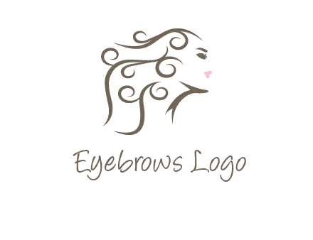 woman with curls in hair saloon logo
