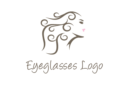 woman with curls in hair saloon logo