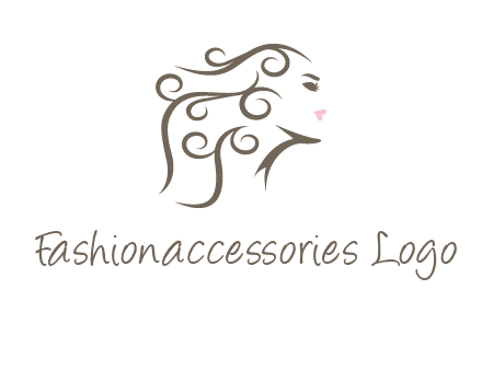 woman with curls in hair saloon logo