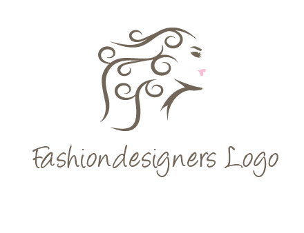 woman with curls in hair saloon logo