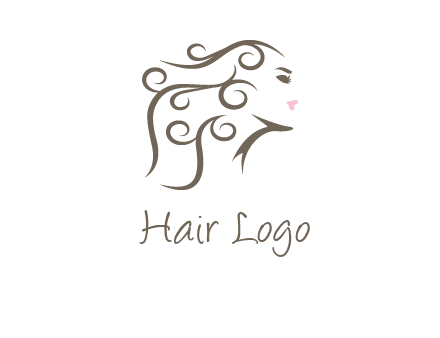 woman with curls in hair saloon logo