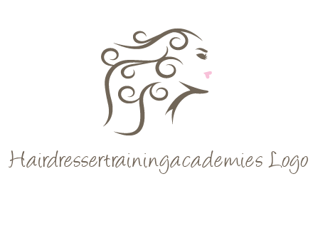 woman with curls in hair saloon logo