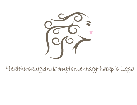 woman with curls in hair saloon logo