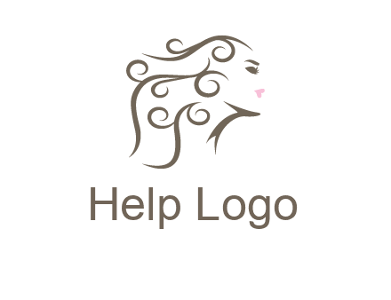woman with curls in hair saloon logo