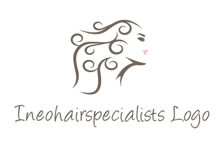 woman with curls in hair saloon logo