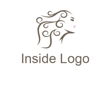 woman with curls in hair saloon logo