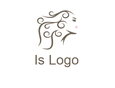 woman with curls in hair saloon logo