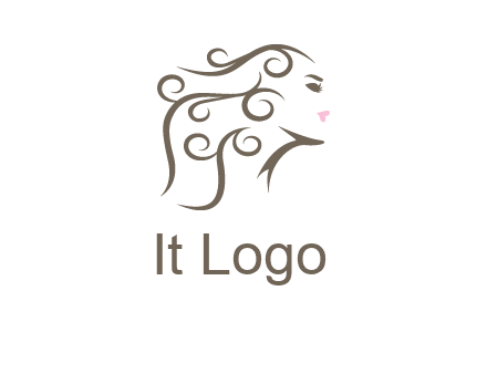 woman with curls in hair saloon logo