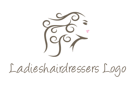 woman with curls in hair saloon logo