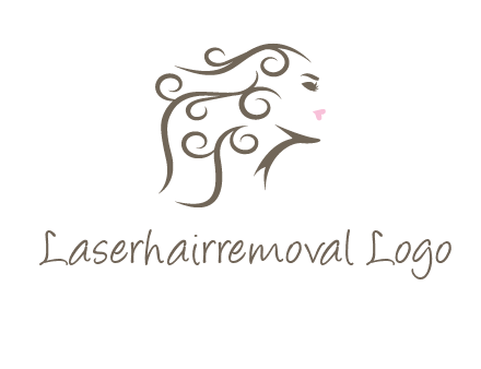 woman with curls in hair saloon logo