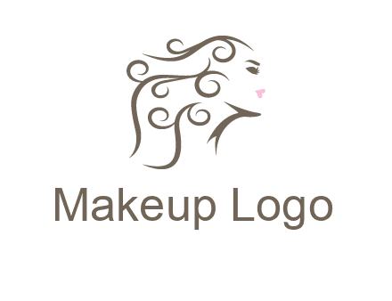 woman with curls in hair saloon logo