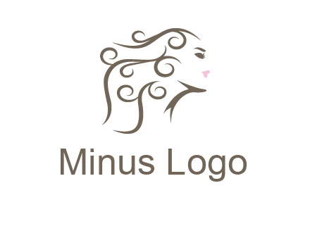 woman with curls in hair saloon logo