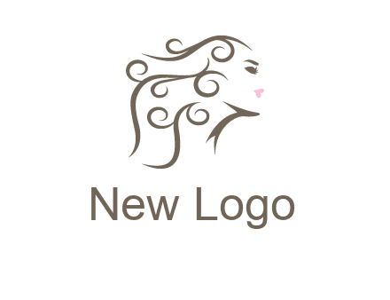 woman with curls in hair saloon logo