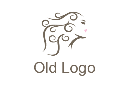 woman with curls in hair saloon logo