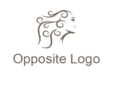 woman with curls in hair saloon logo