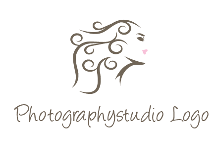 woman with curls in hair saloon logo