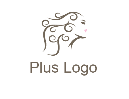woman with curls in hair saloon logo