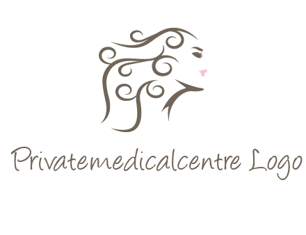 woman with curls in hair saloon logo